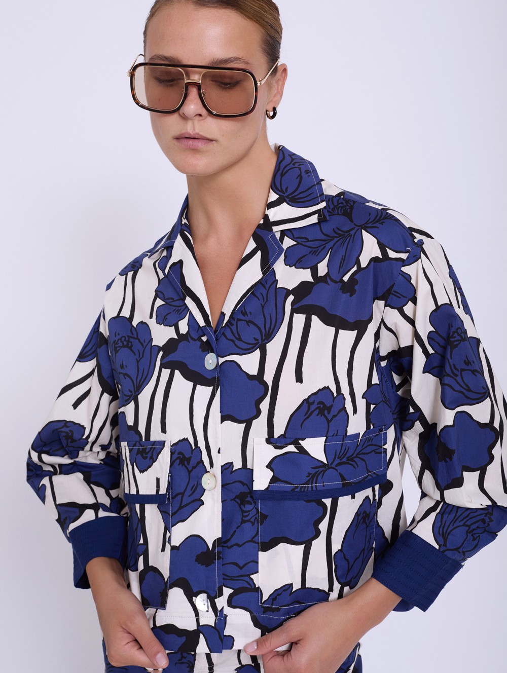 Camisa algodón print flores