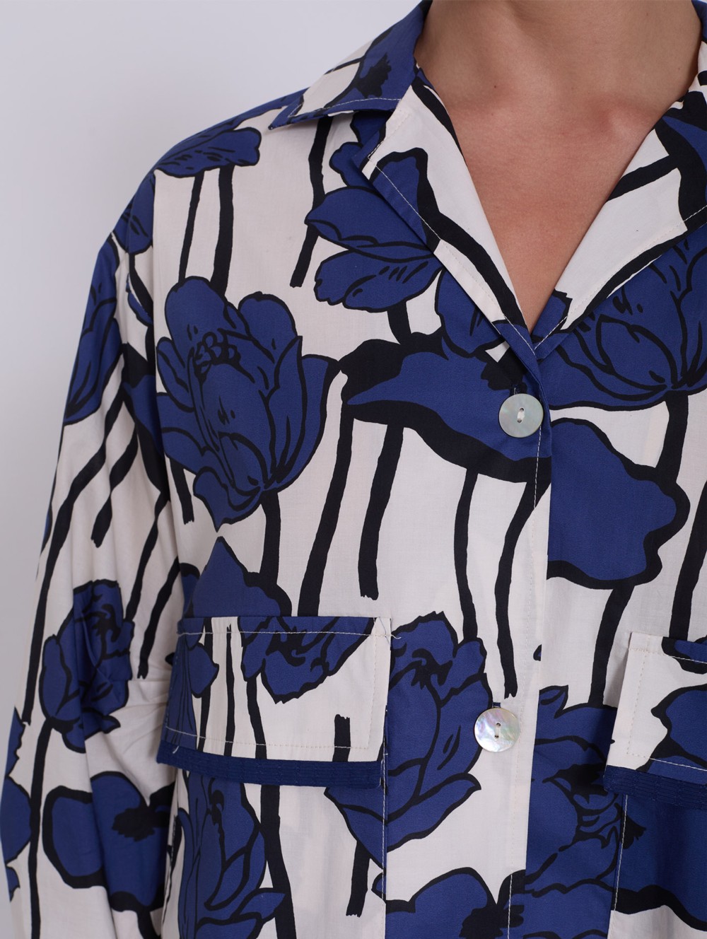 Camisa algodón print flores 2