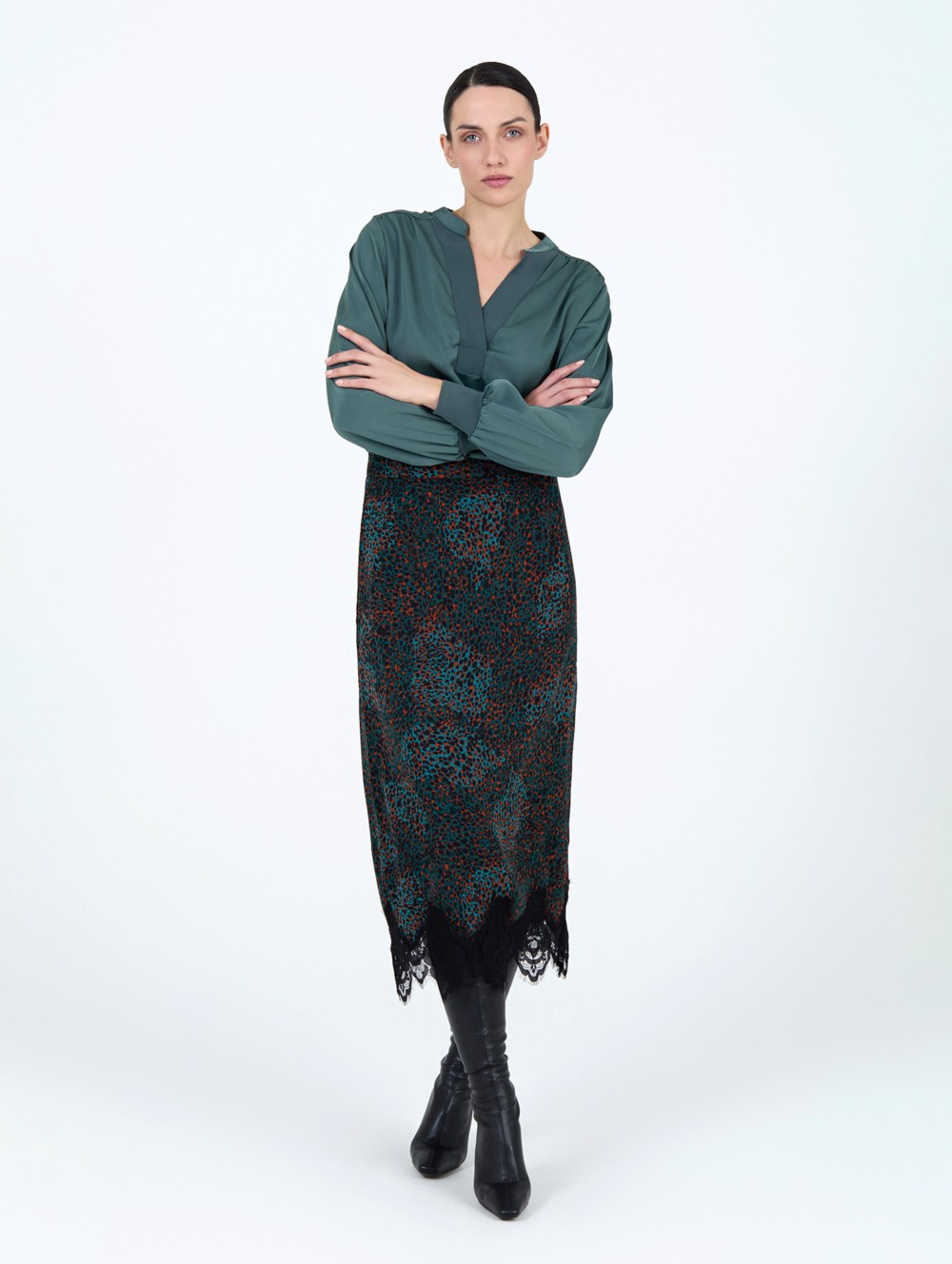 Blusa satinada canalé 1