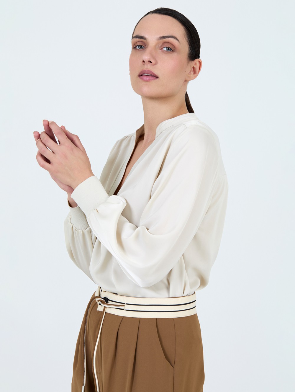 Blouse satinée côtelée 3