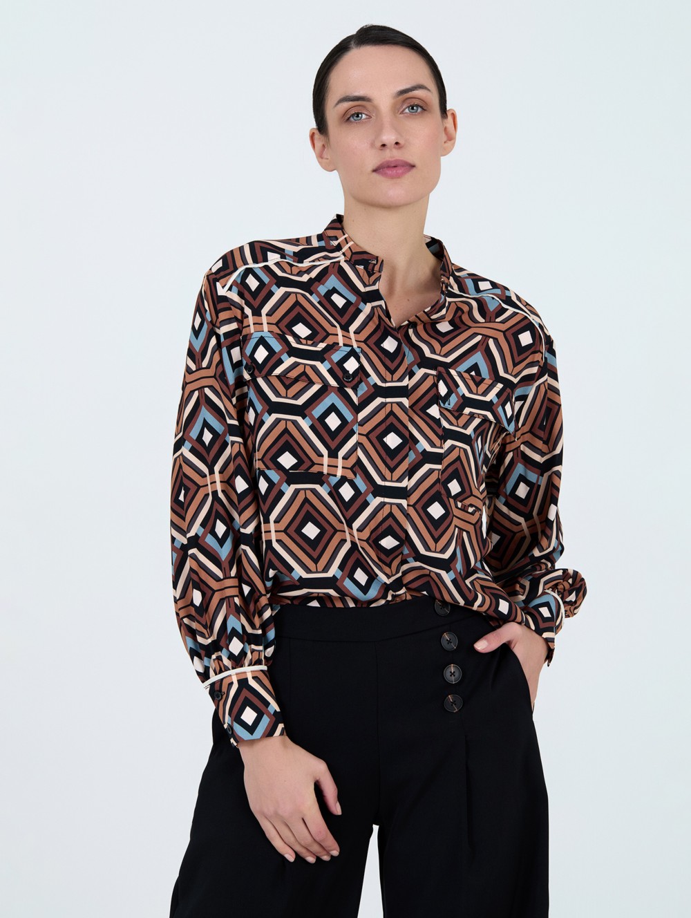 Blouse à imprimé géométrique