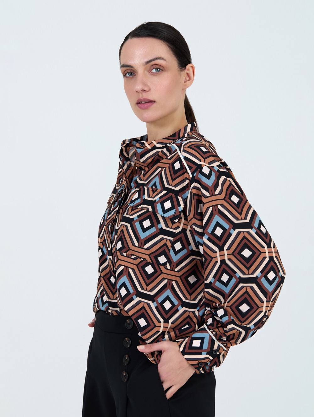 Blouse à imprimé géométrique 6