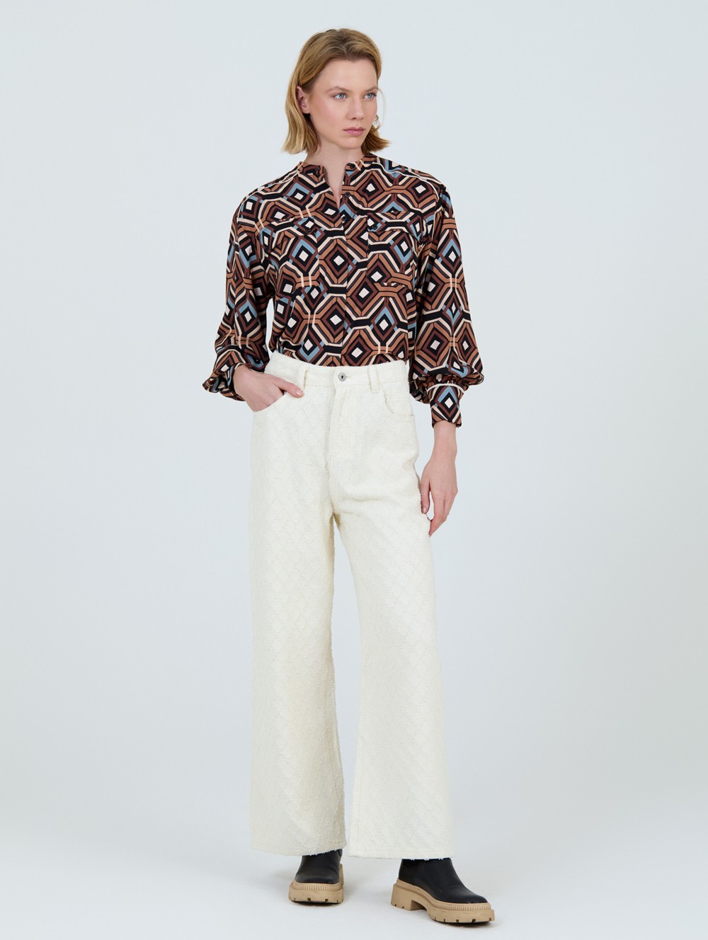 Blouse à imprimé géométrique 2