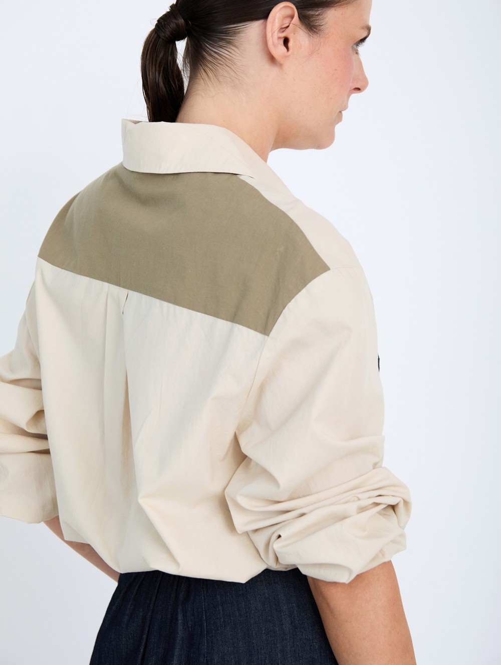 Contrast poplin shirt