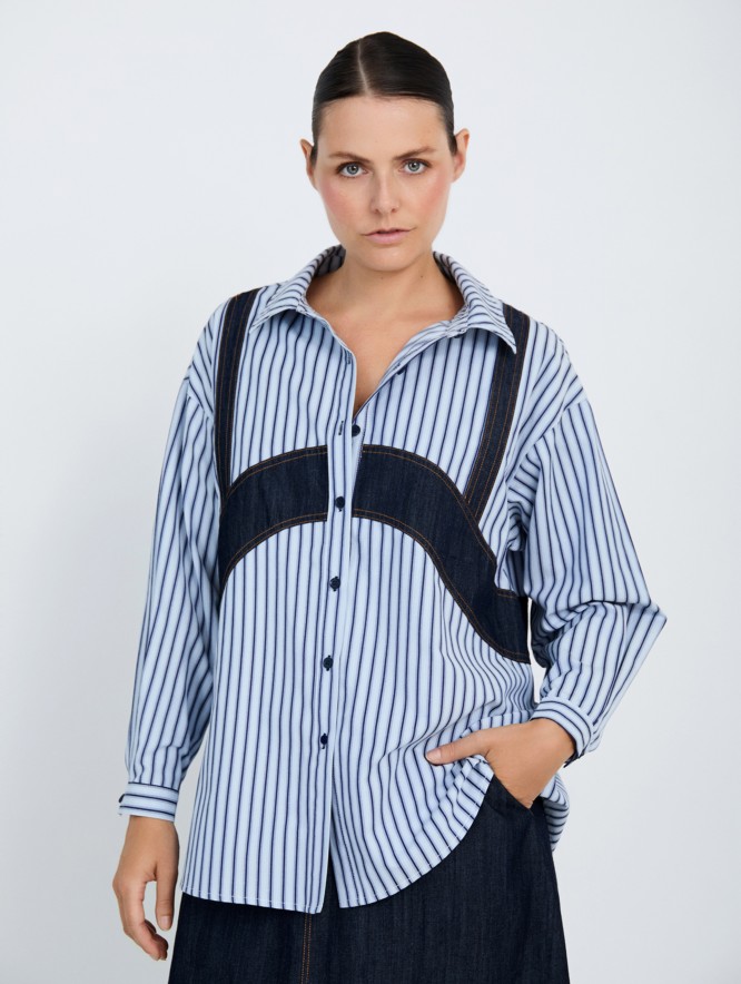 Striped shirt with straps