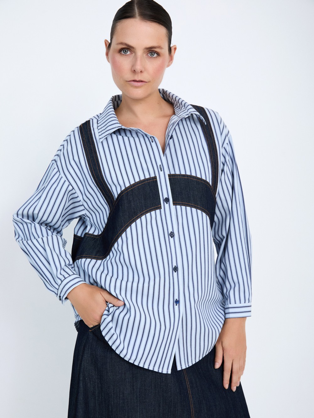 Striped shirt with straps