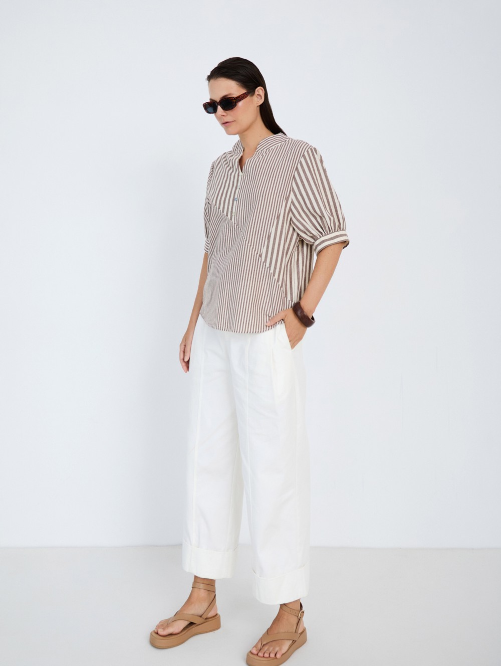 Combined stripes shirt