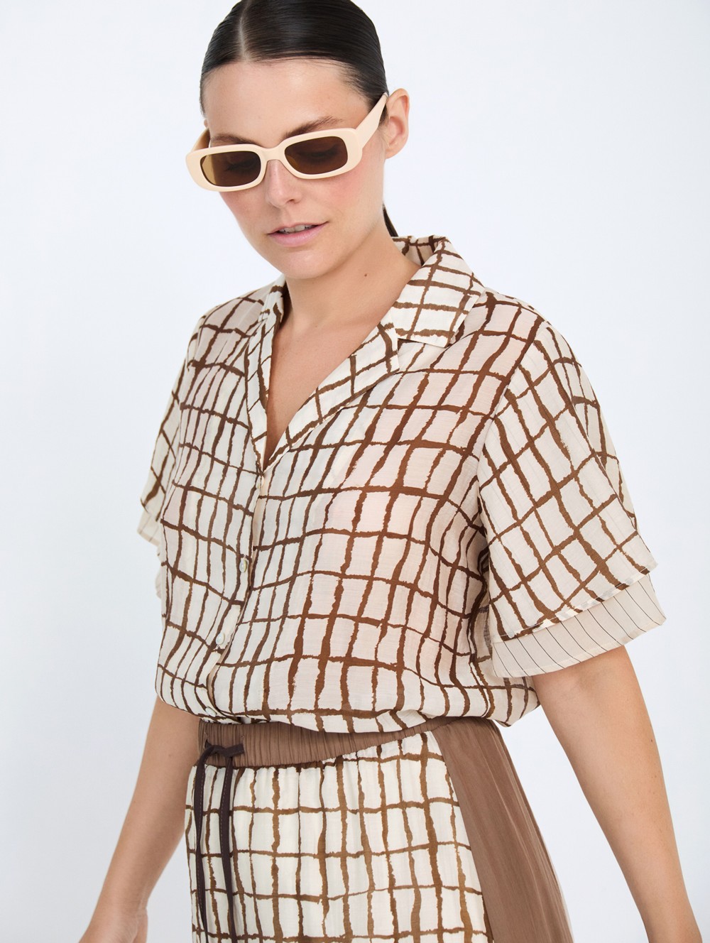 Camisa estampada cuadros 1