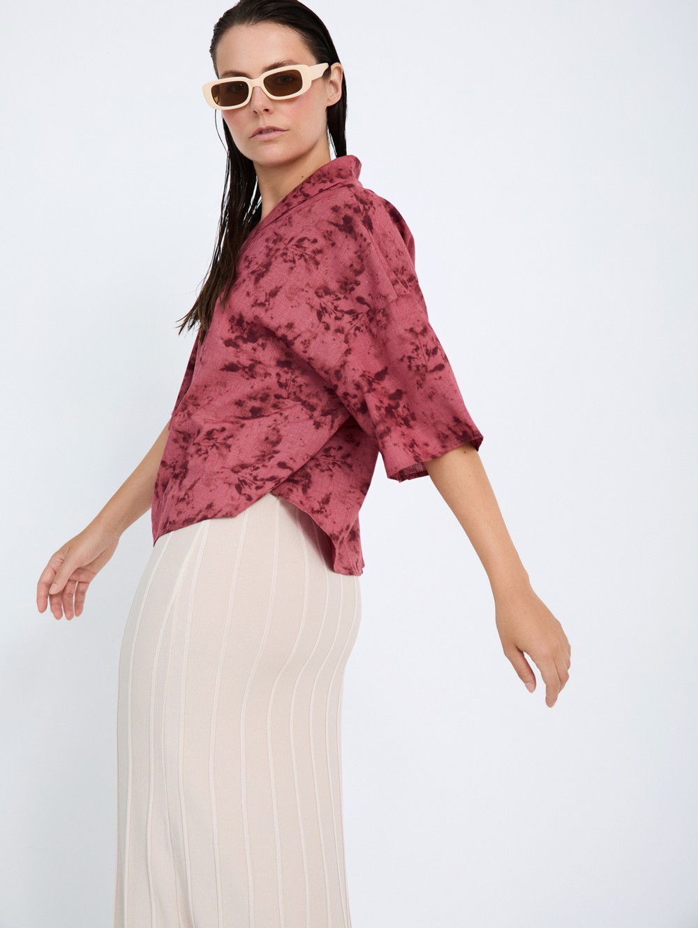 Tie-dye print blouse