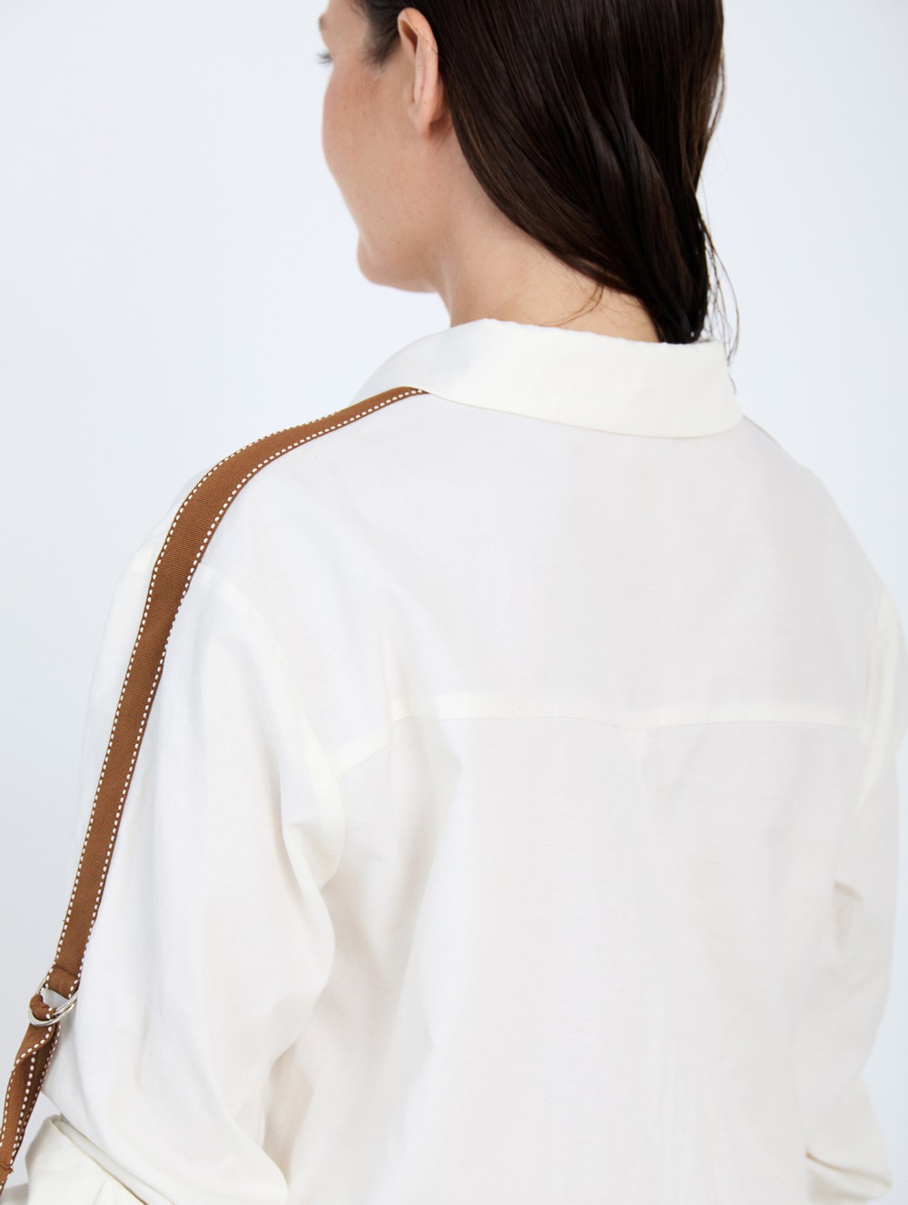 Shirt with cuffed sleeves