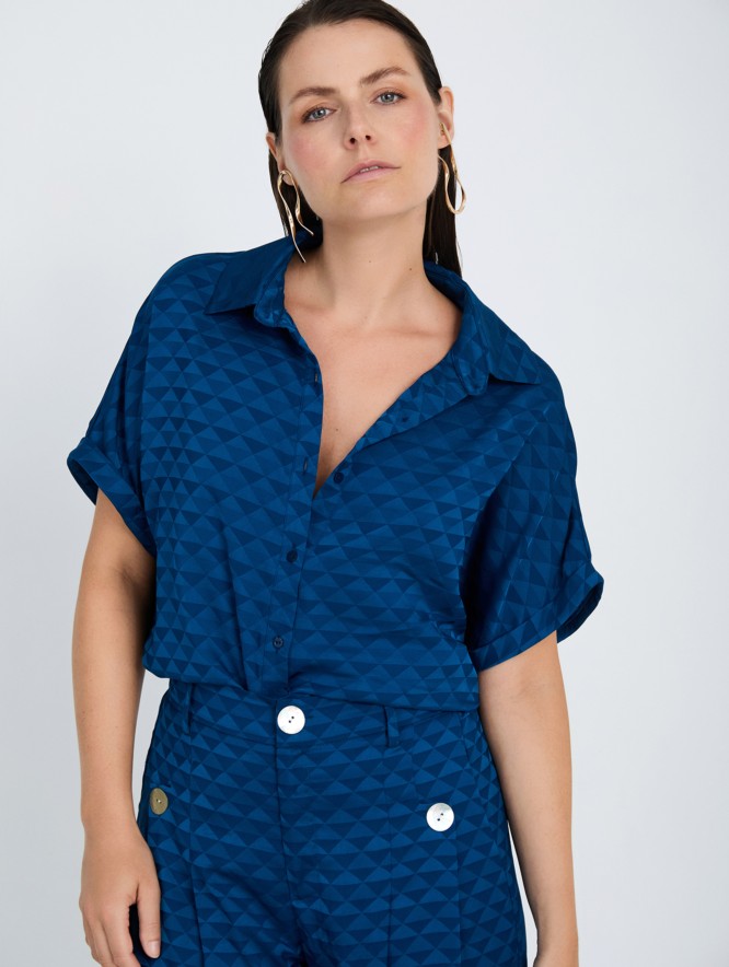 Geometric jacquard shirt
