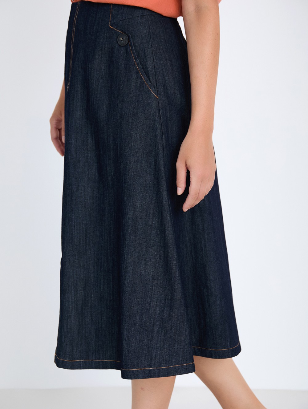 Midi denim skirt