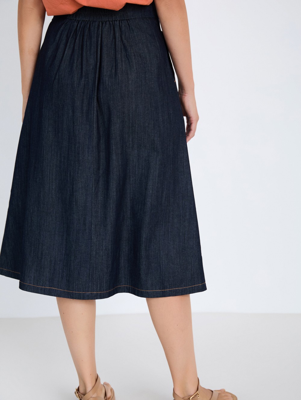 Midi denim skirt