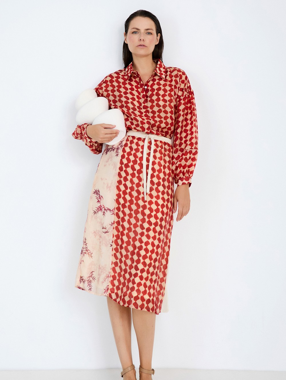 Flowing patchwork skirt