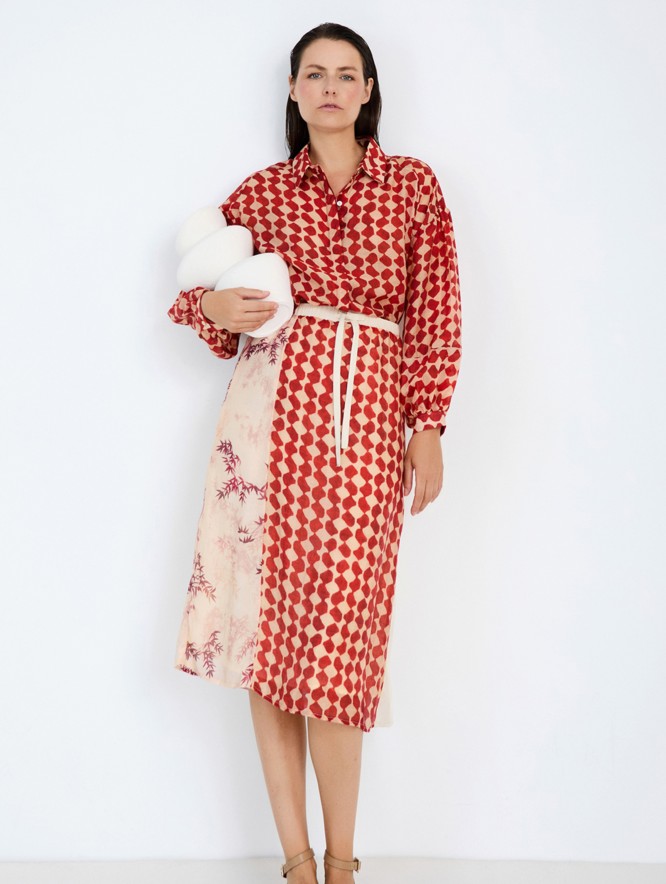 Flowing patchwork skirt