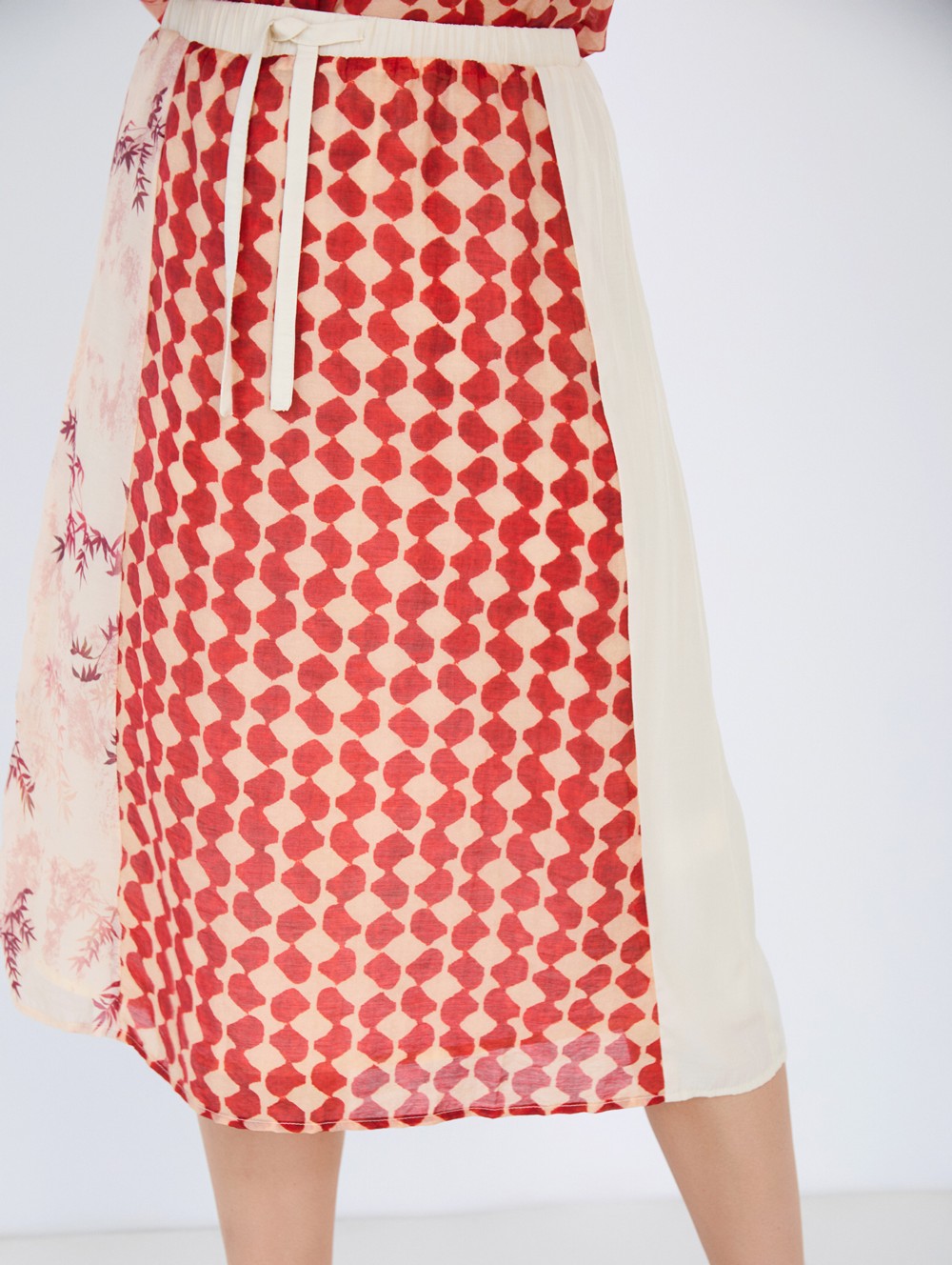 Flowing patchwork skirt