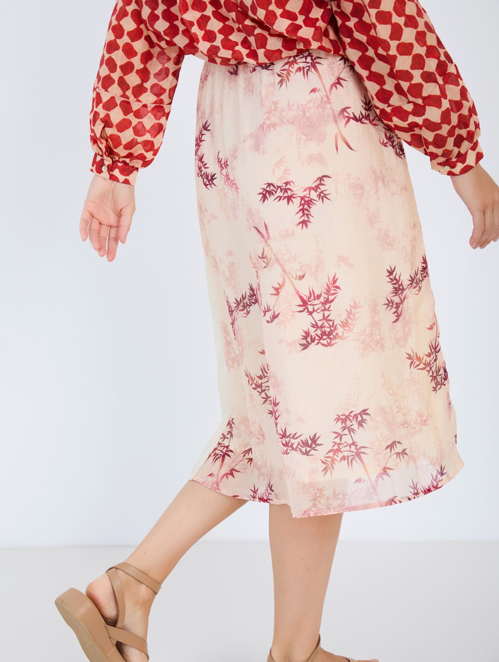 Flowing patchwork skirt