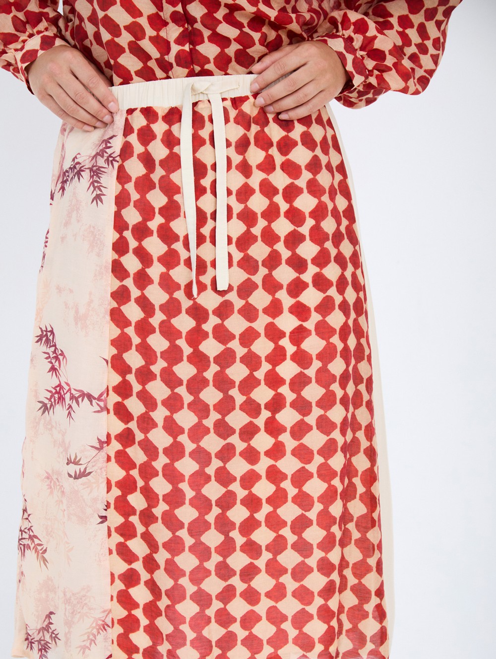 Flowing patchwork skirt