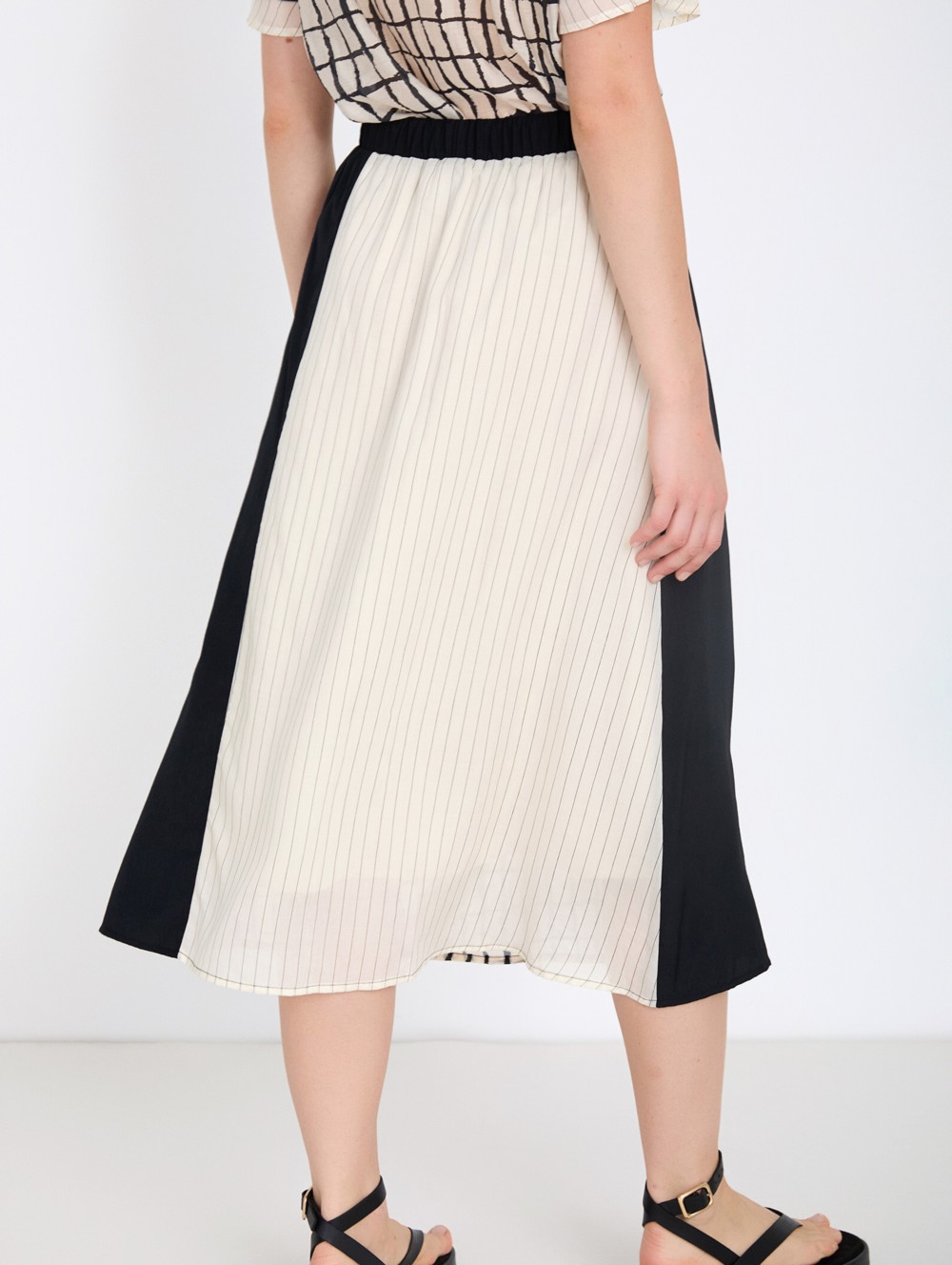 Patchwork plaid skirt