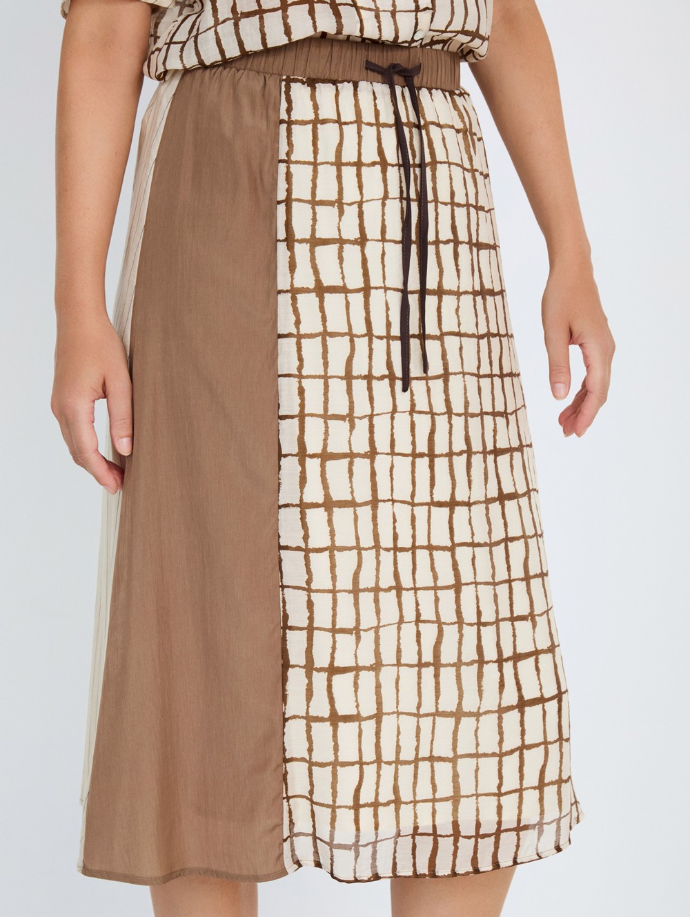 Patchwork plaid skirt