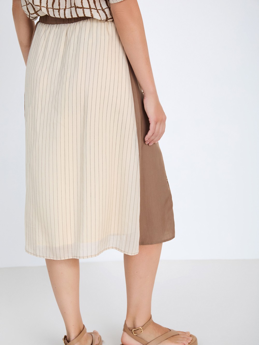 Patchwork plaid skirt