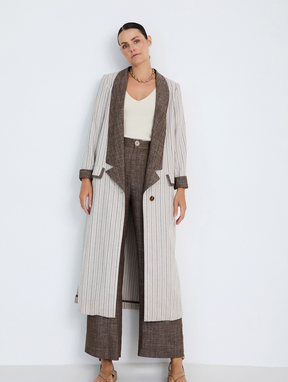 Jacket with contrast stripes