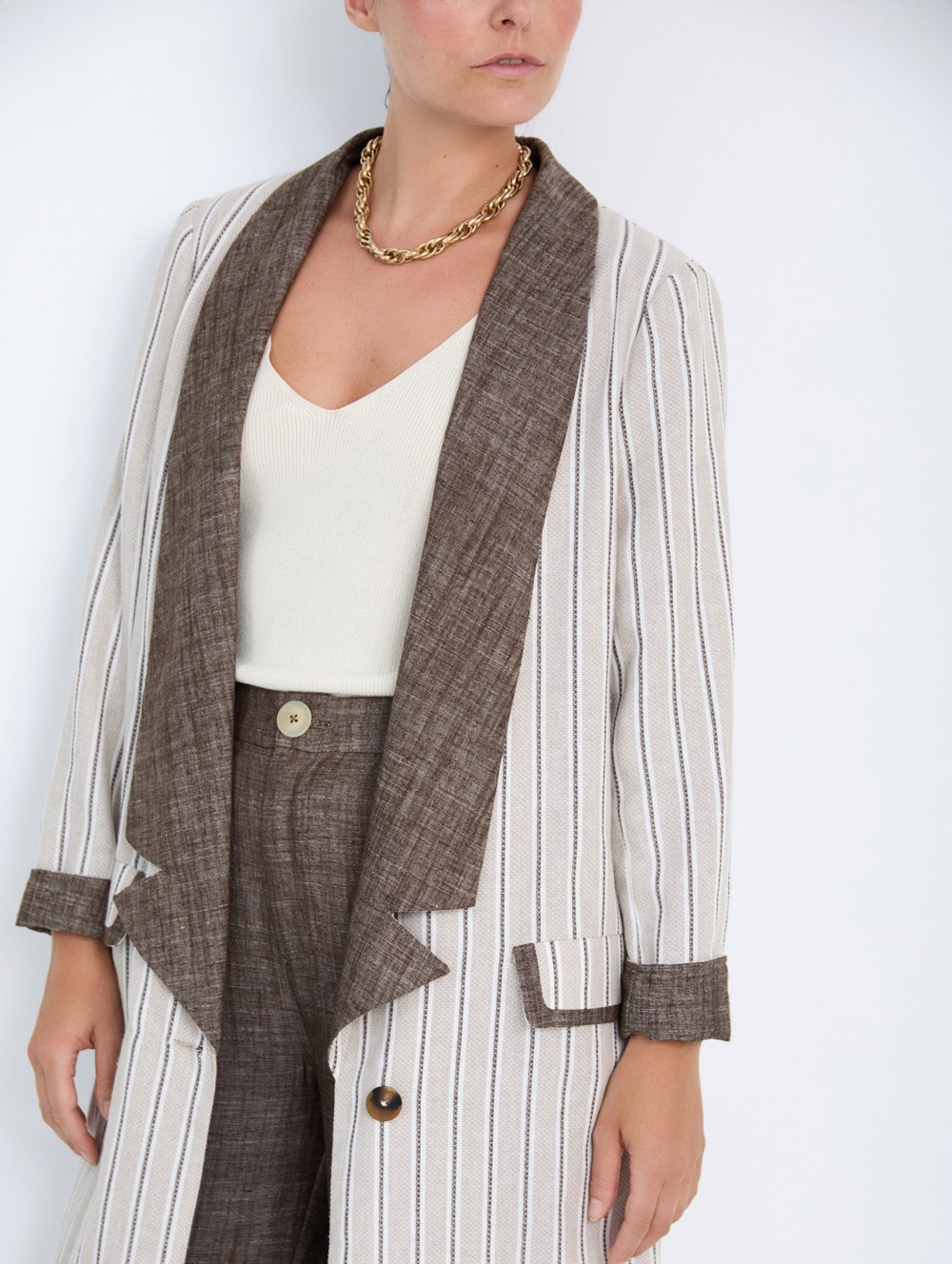 Jacket with contrast stripes