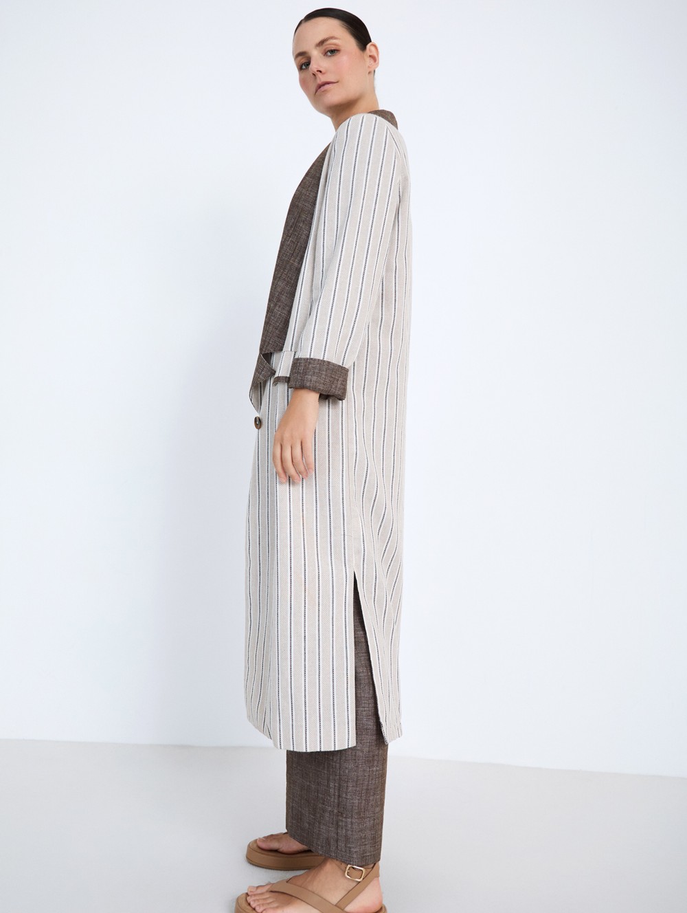 Jacket with contrast stripes