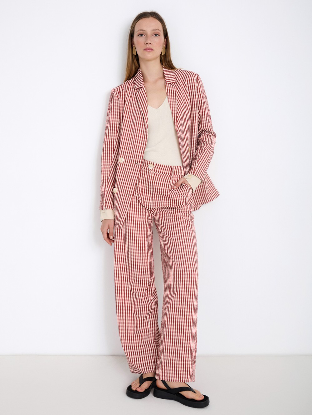 Gingham check blazer