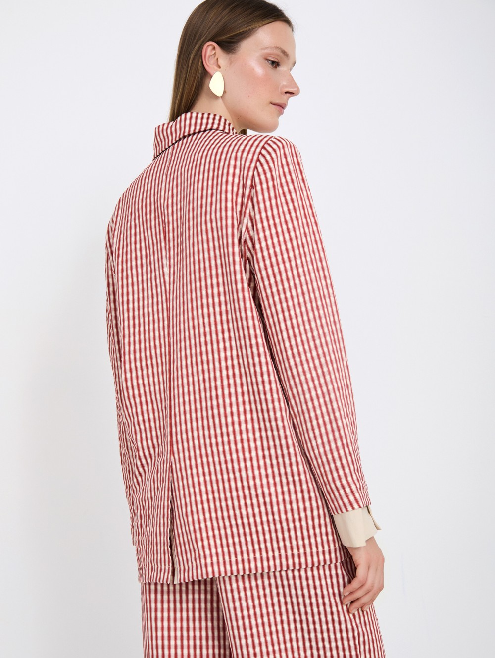 Gingham check blazer