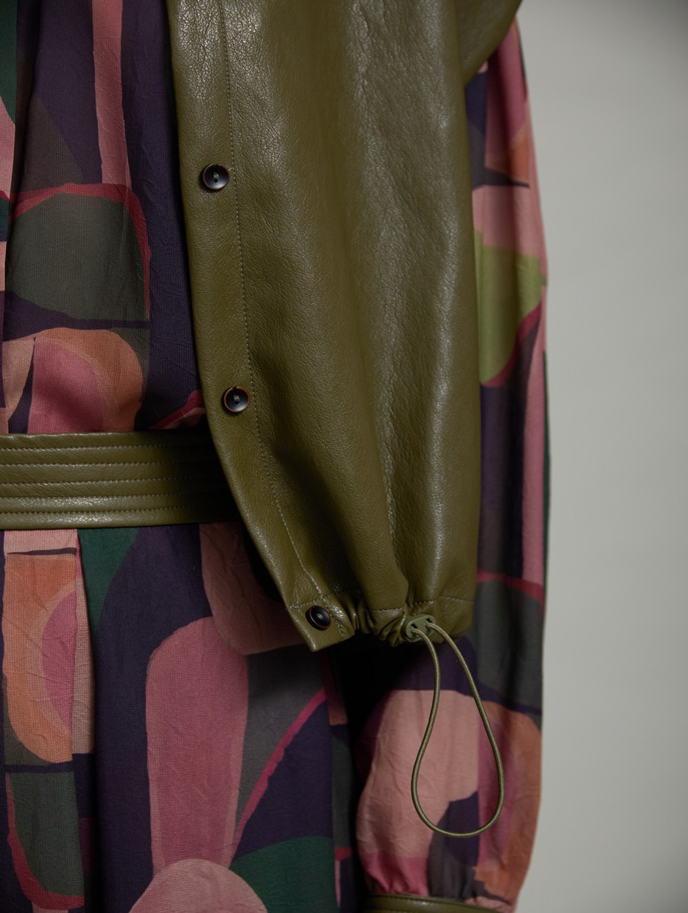 Faux-leather buttoned vest