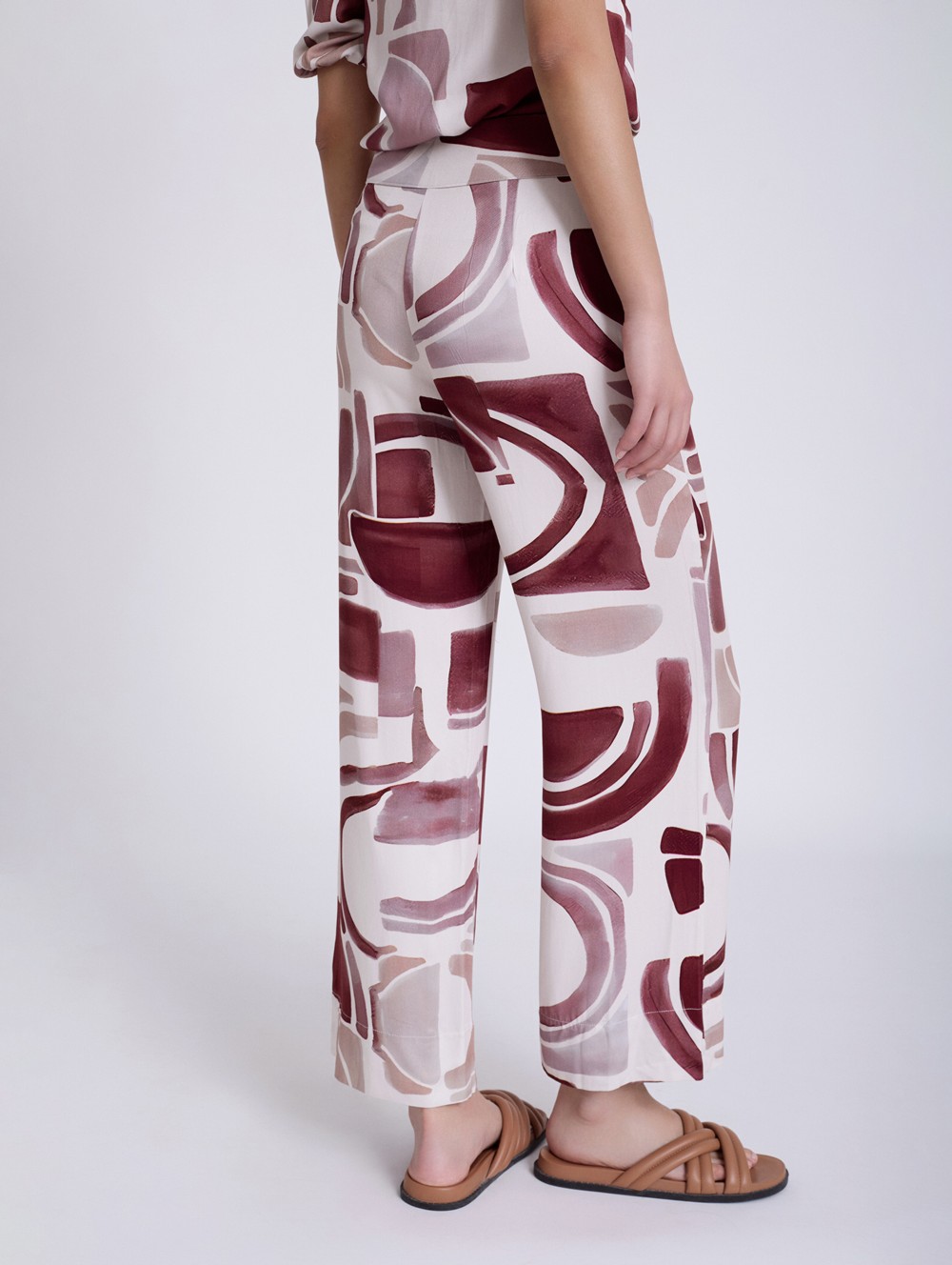 tencel geometric print trousers 3