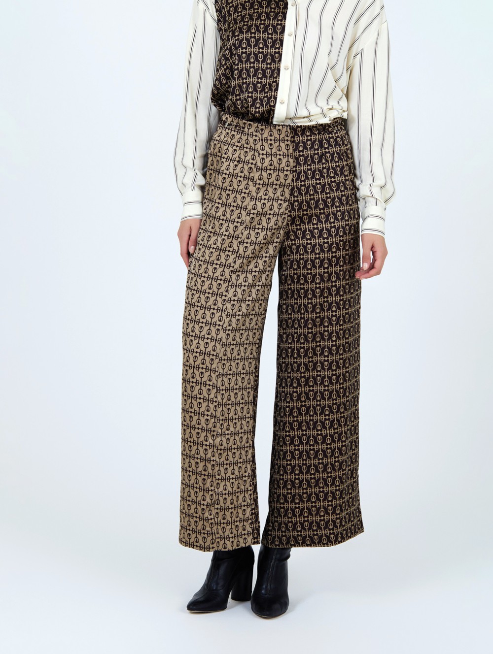 Printed satin trousers 1