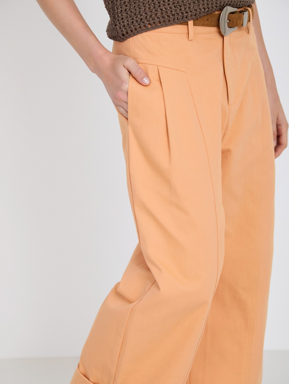 Straight-leg denim trousers