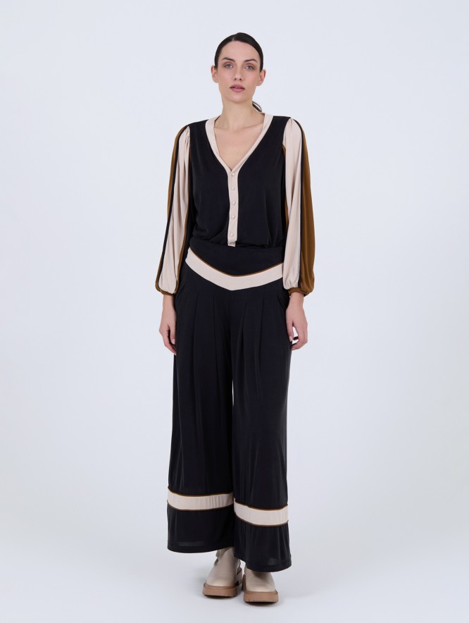 Pantalón modal contraste