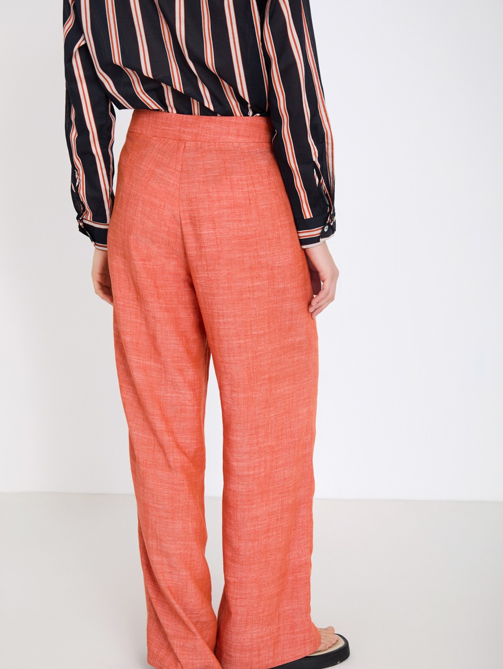 Marled straight-leg trousers