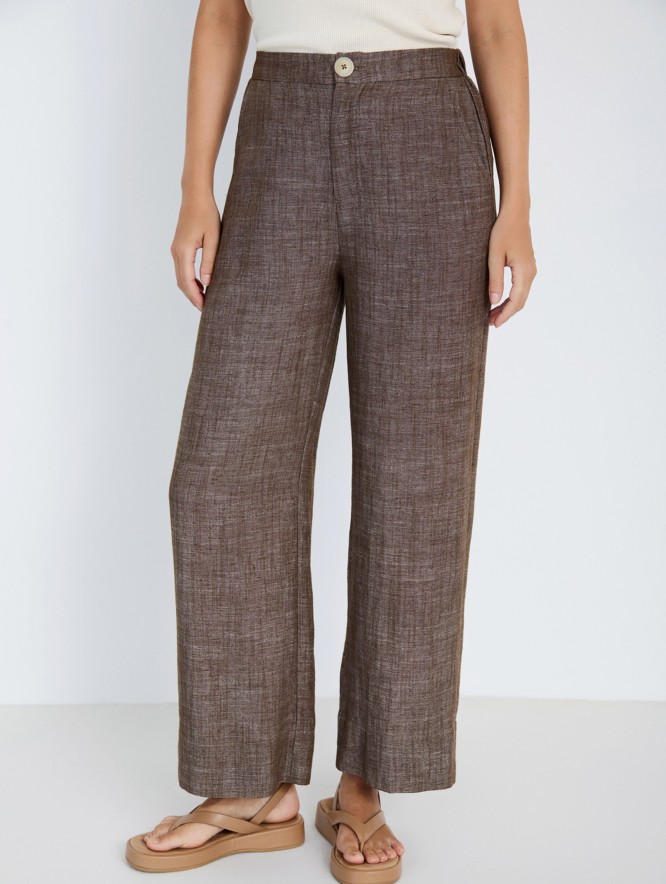Marled straight-leg trousers