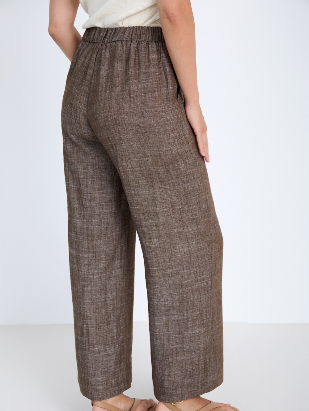 Marled straight-leg trousers