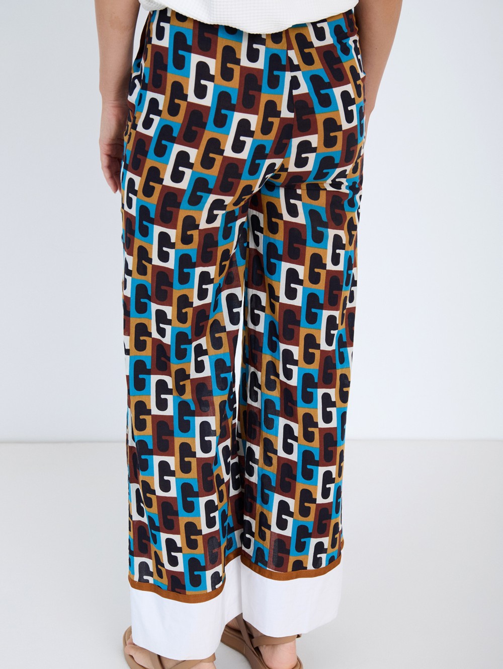 Retro print trousers