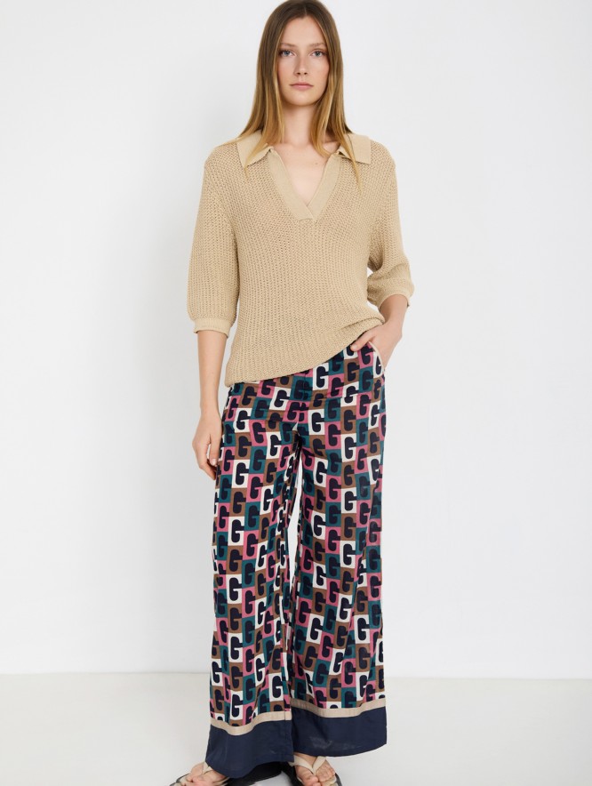 Retro print trousers