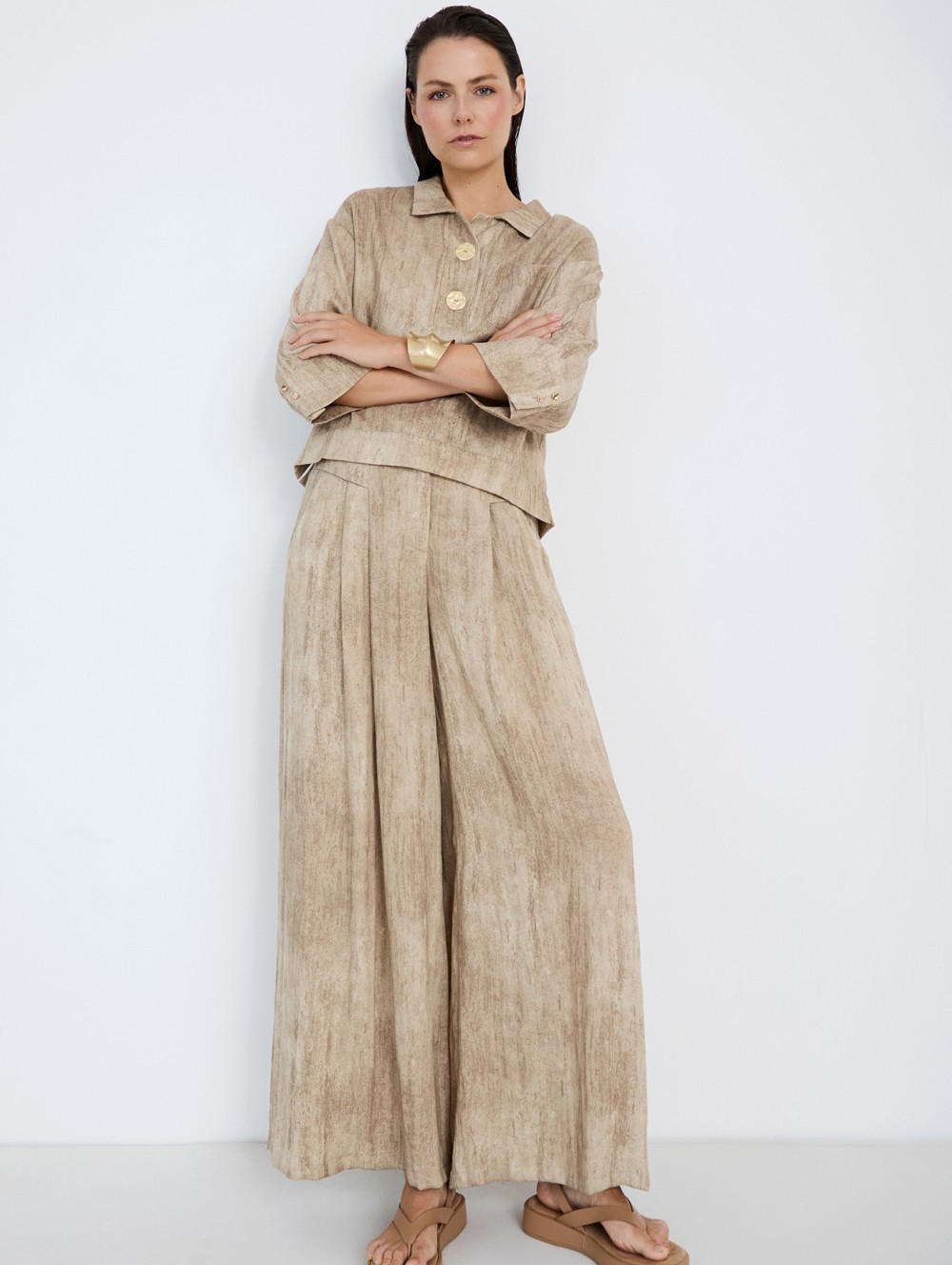 Tie-dye palazzo trousers