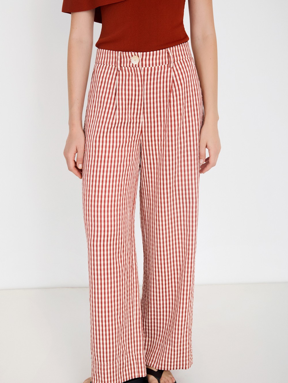 Gingham check trousers