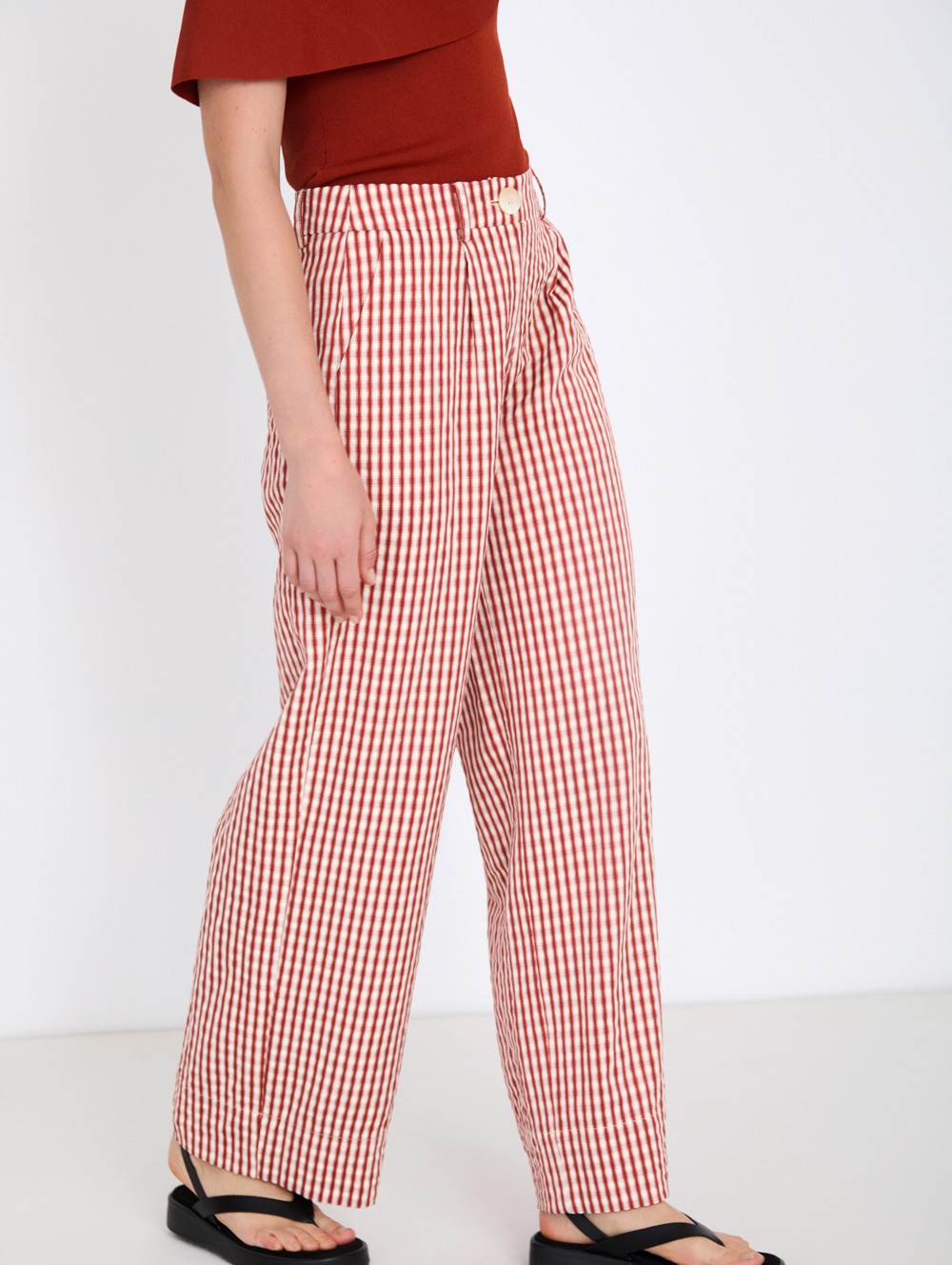 Gingham check trousers