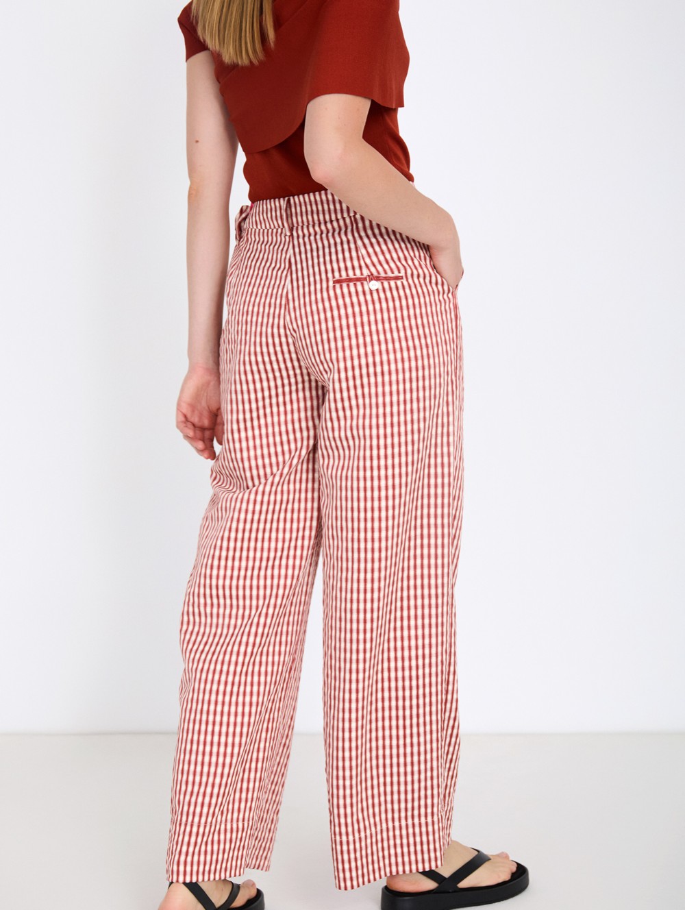 Gingham check trousers