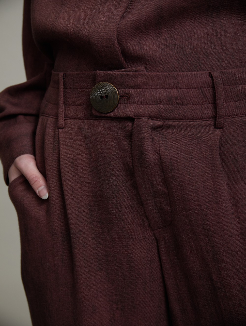 Button detail trousers