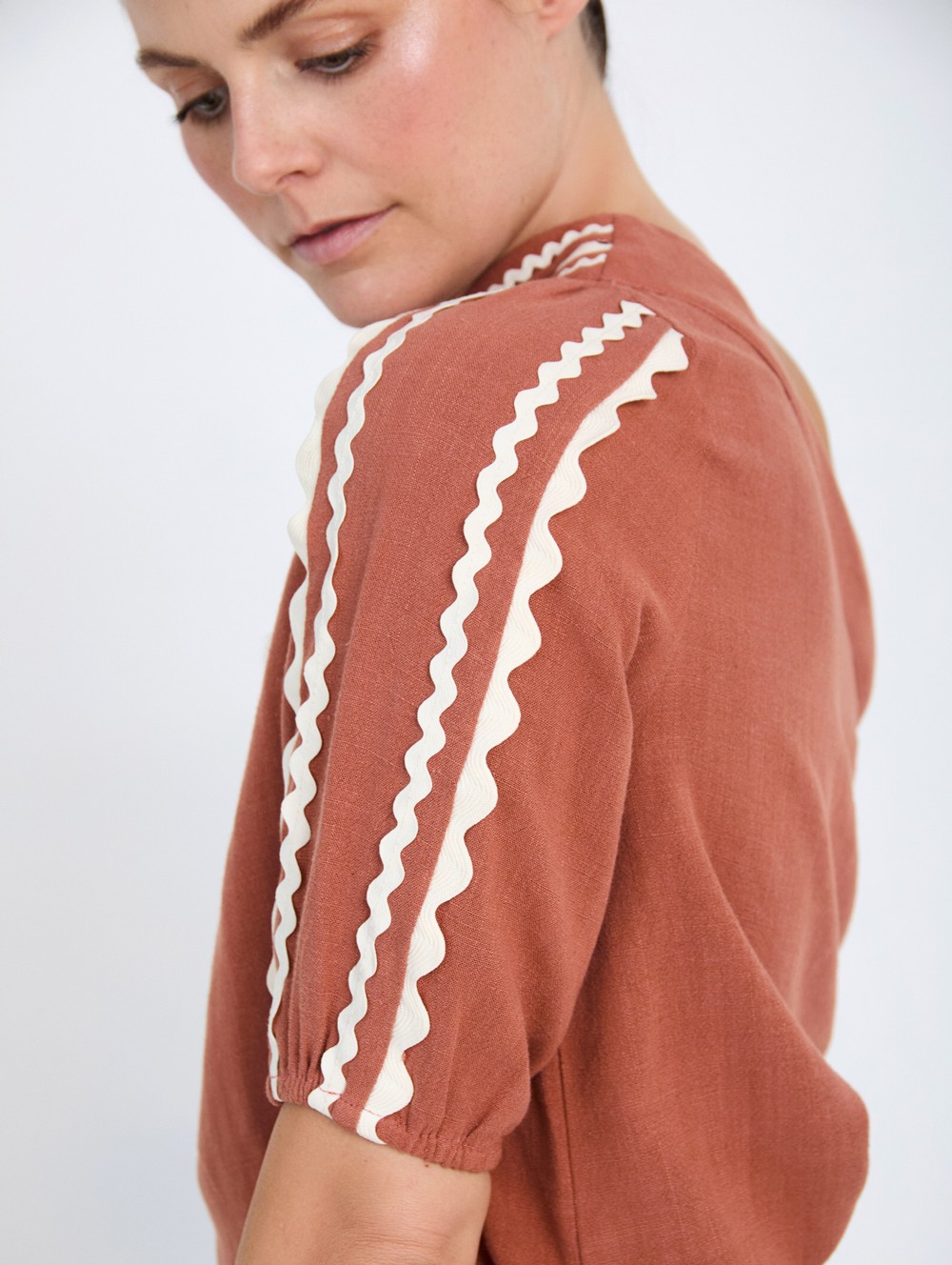 Asymmetric neckline blouse