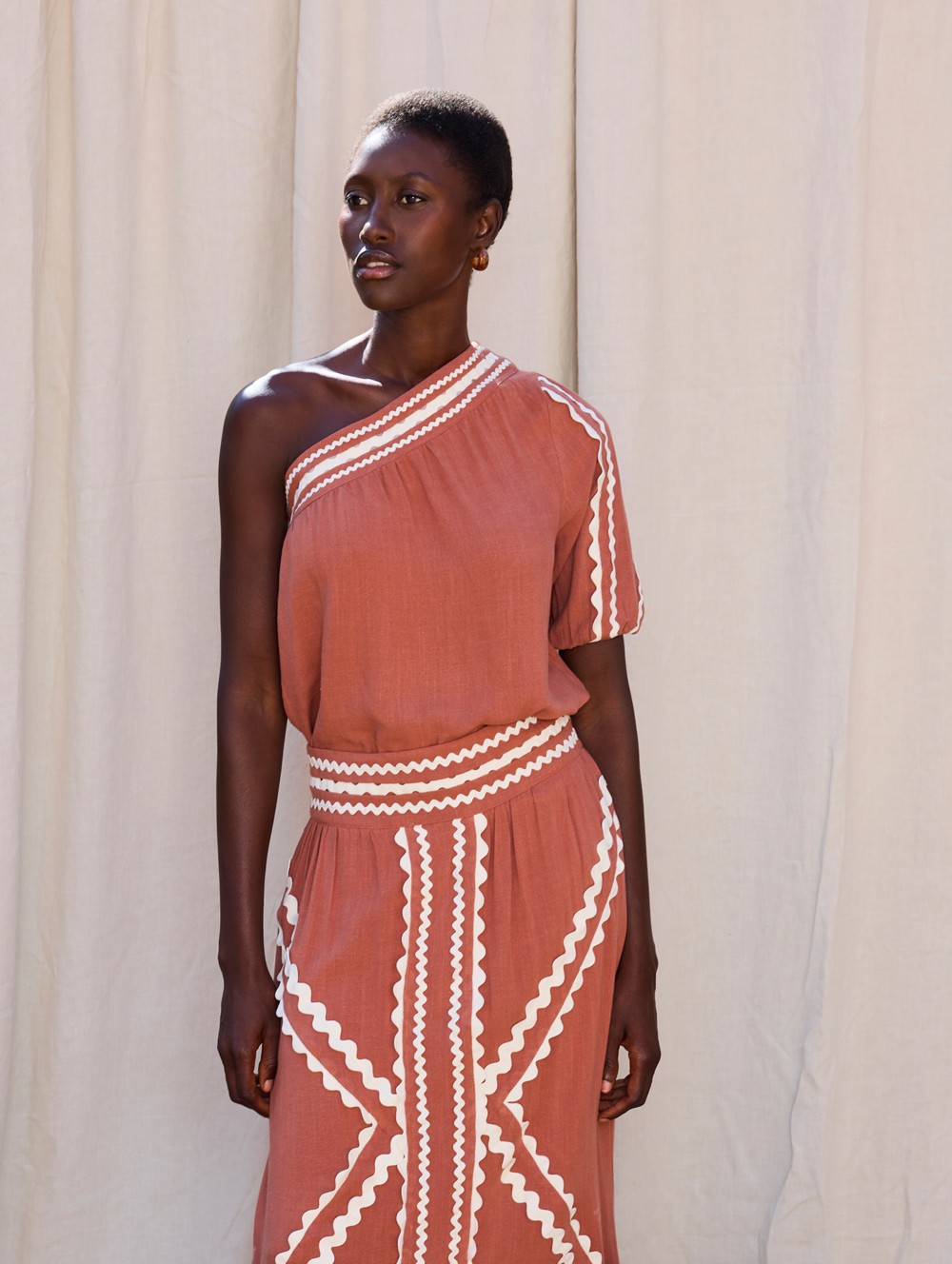 Asymmetric neckline blouse