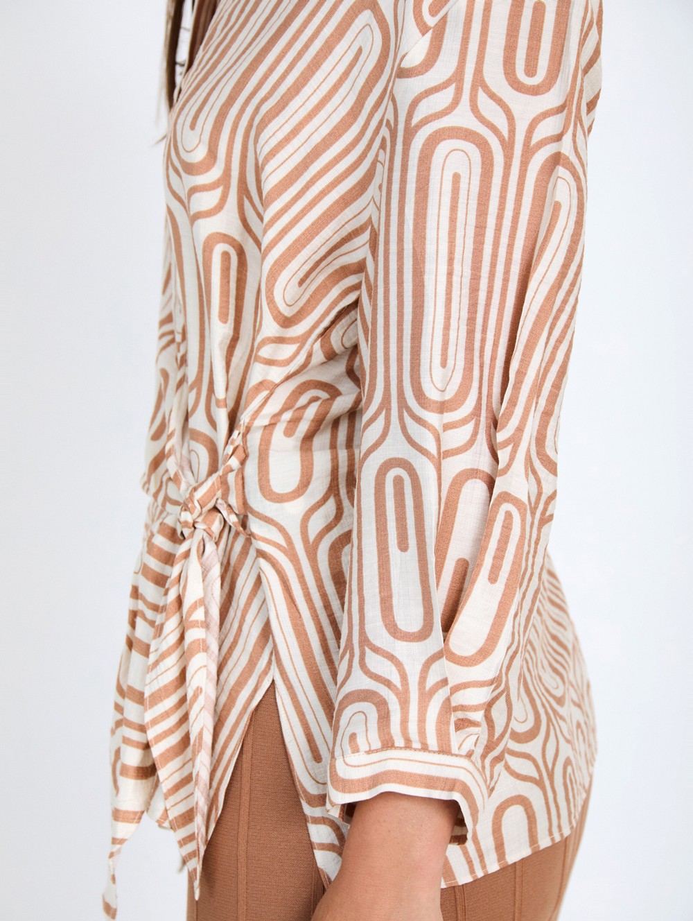 Geometric Shirt with Bow