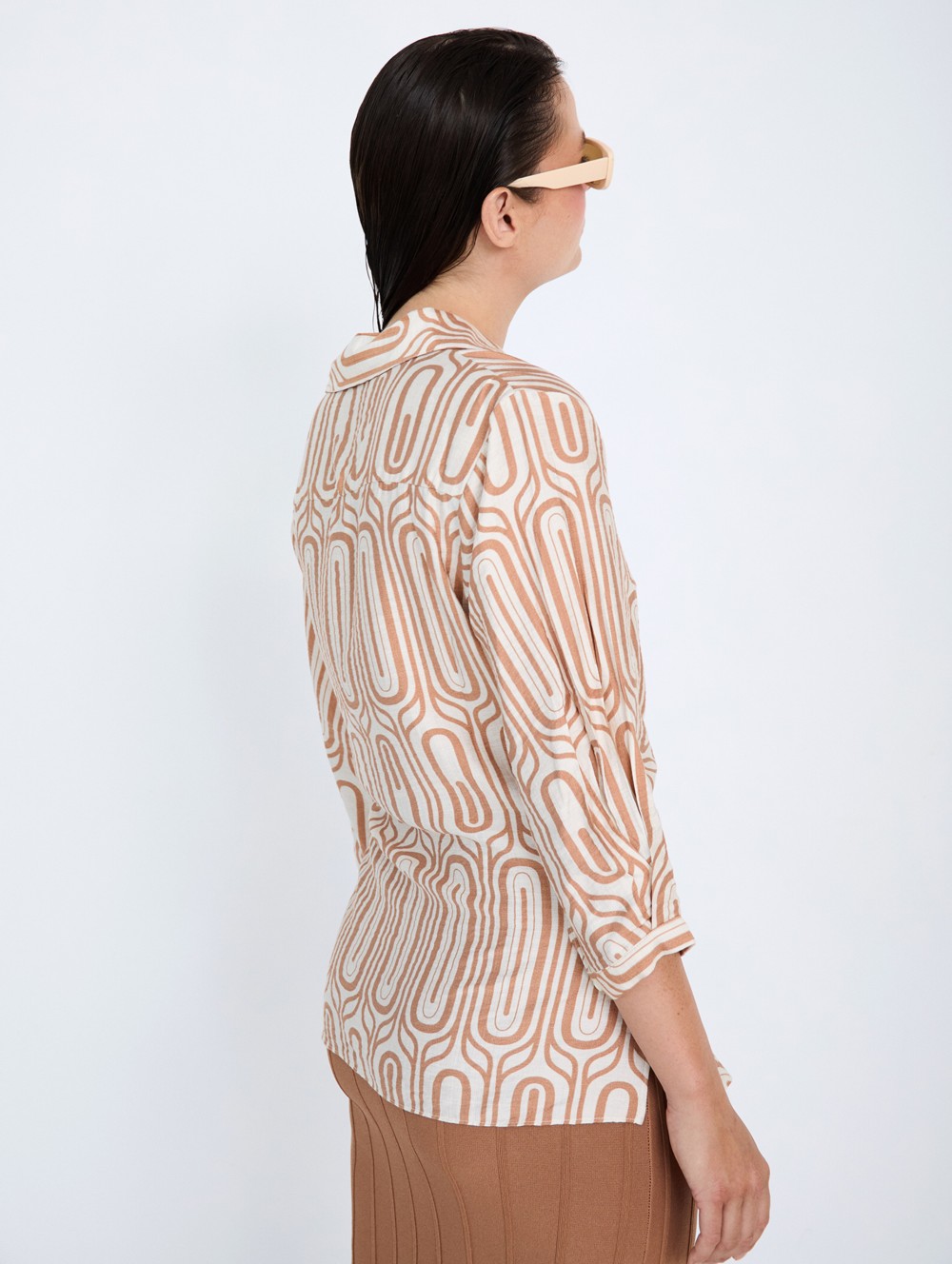 Geometric Shirt with Bow