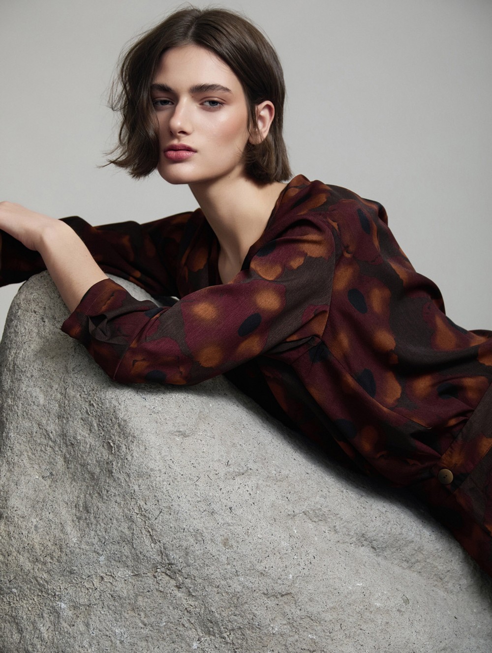 Printed blouse with collar detail